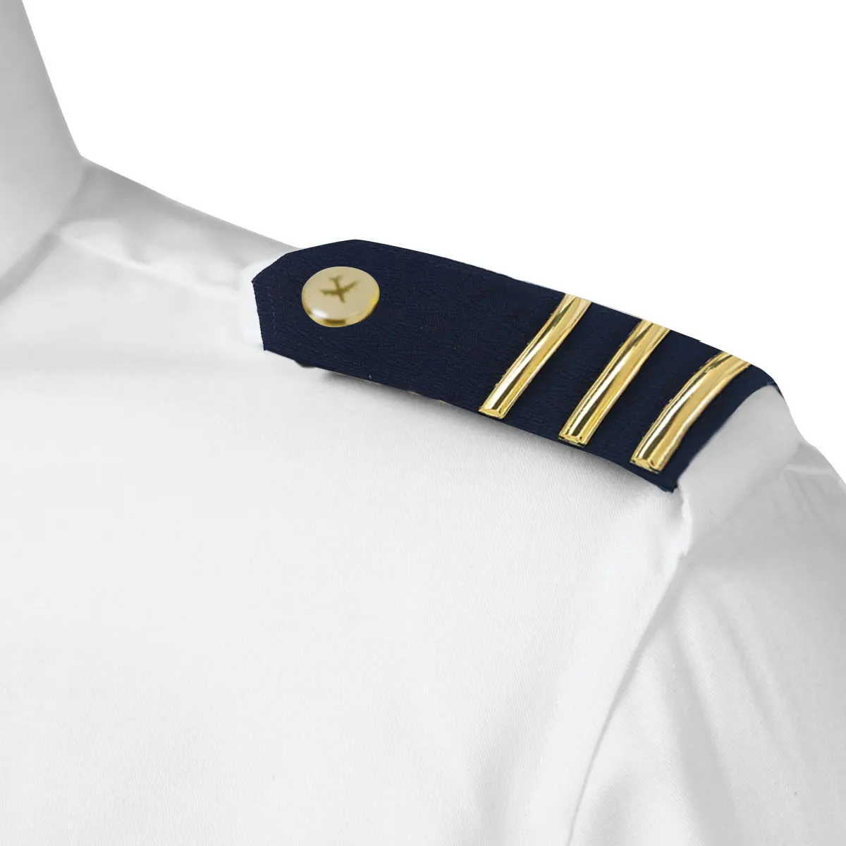 PAIR Pilot Yacht Marine Maval Shoulder Rank Epaulets Gold Anchor on Woolen Cloth 
