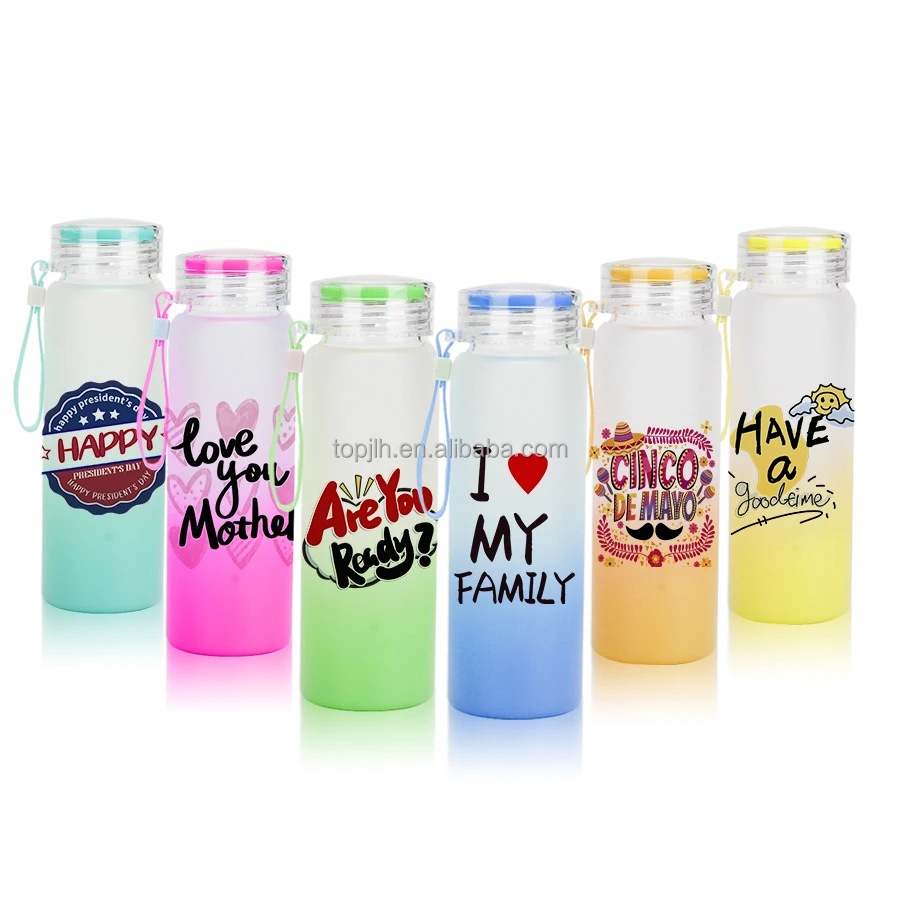 Blank 17oz Sublimation Glass frosted Water Bottle 