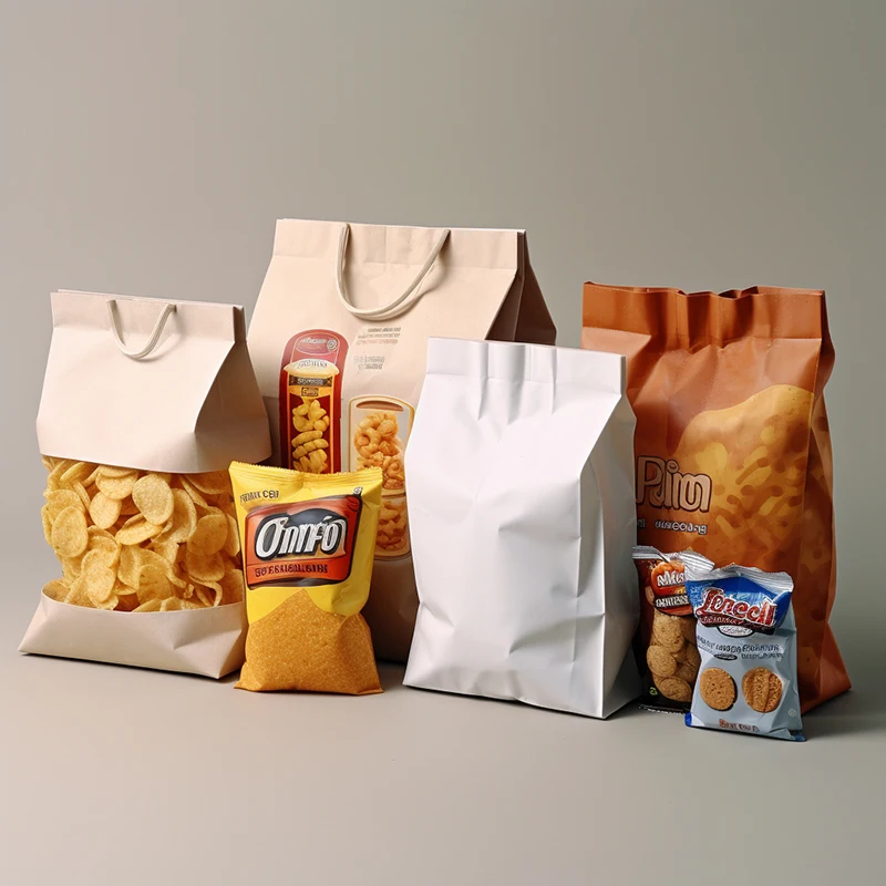 Custom Printed Disposable Eco-Friendly Kraft Paper Bag for Bread and Food Packaging Carton Packed