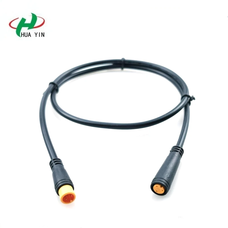 M8 3Pin Yellow Waterproof Connector Male-Male 6"/15cm  Extension Cable eBike 