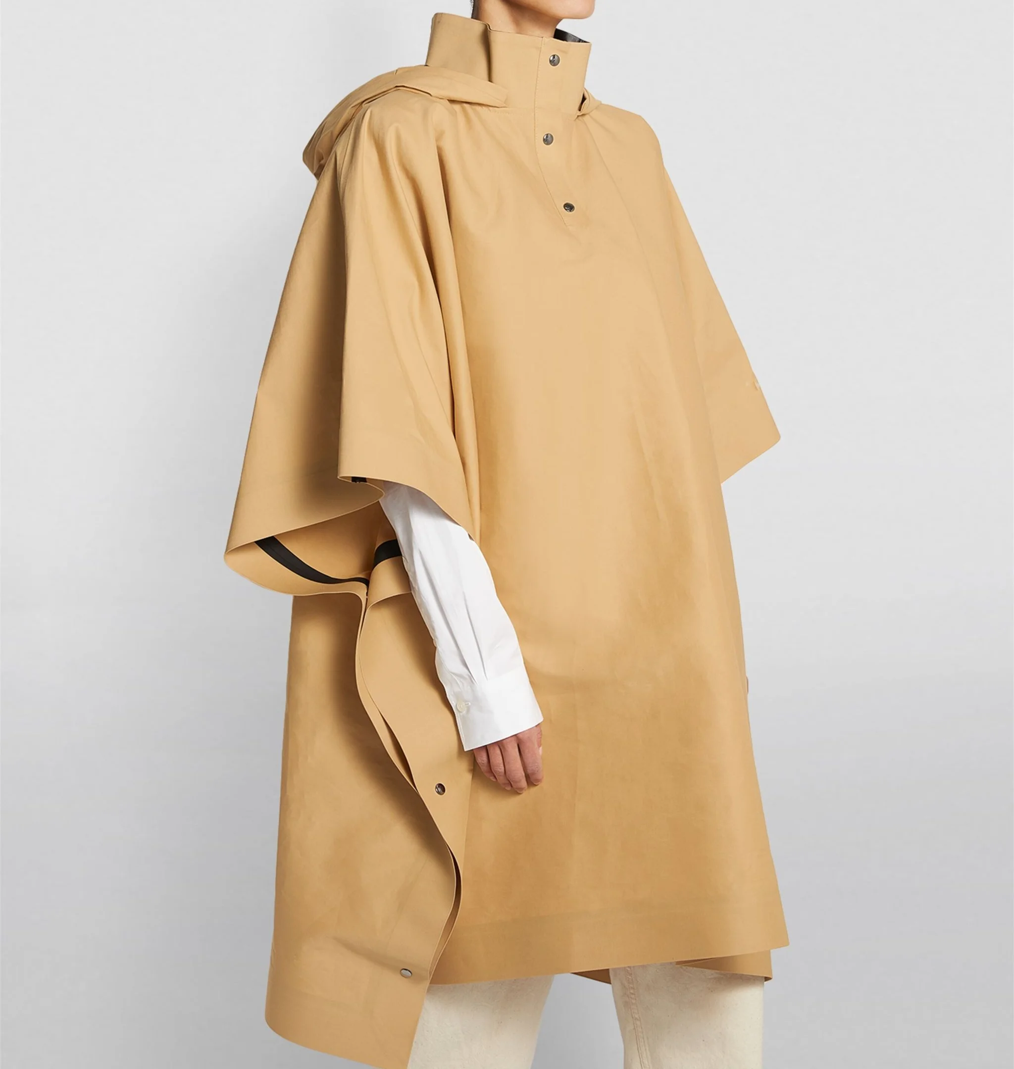 Gabardina De Algodón Con Capucha Para Mujer,Abrigo Tipo Poncho,Color Beige  - Buy De Algodón Con Capucha Gabardina Abrigo Product on Alibaba.com