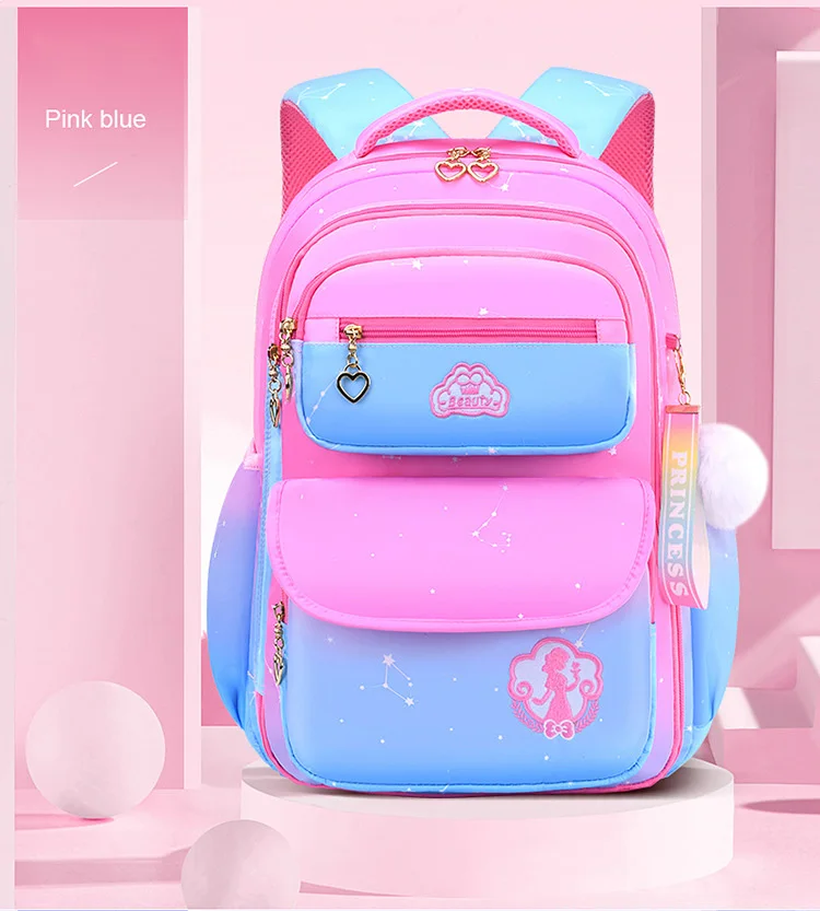 Best Selling Waterproof Polyester School Bags Lightweight Lovely Pink