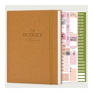 Customized Original Design Cash Envelope Stickers Yearly Budget Notebooks to Do List Journal Undated Monthly Pu Leather Planners