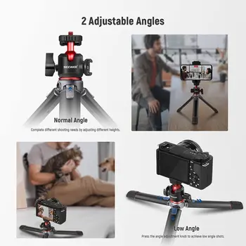 Extendable Vlogging Table Tripod NEEWER Mini Camera Tripod with 360 Degree Adjustable Ball Head and Accessory Shoe detail image
