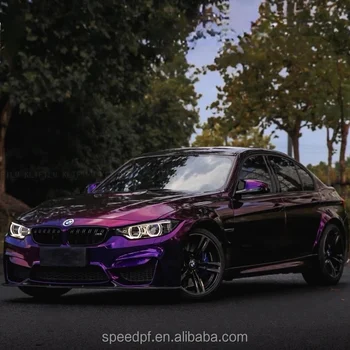 PET Bright Black Charm Purple with Color-Changing   Car Wrap film Body Auto Wraps