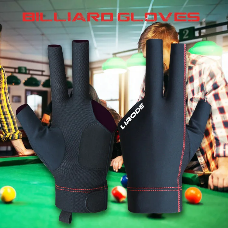 Wholesale Custom Billiards Sports Gloves Non Slip Pad 3 Fingers Pool ...