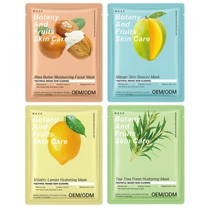 Wholesale 25g Organic Green Tea Tree Fruit Hydrating Moisturizing Whitening Brightening Facemask Include Glycerin Aloe for Skin