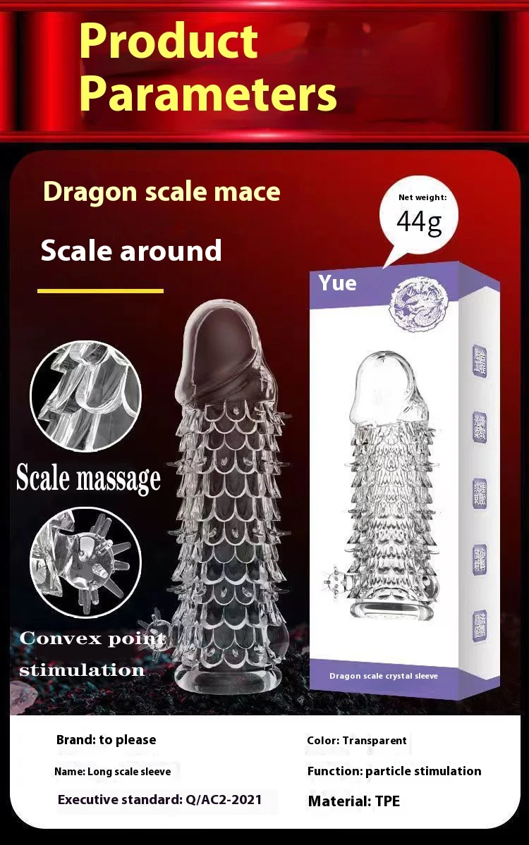 Sleeve Dragon scale Crystal delay reusable condom Crystal condom sleeve