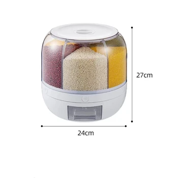 Restaurant Rice Dispenser Container Rotatable Plastic Dispenser Rotating Storage Container Rotating Food Dispenser