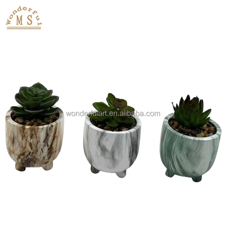 Luxury Marble Ceramic Flower Pot and Mini Succulent Green Artificial Plant Indoor Planter Pot 4 buyers from High Quality