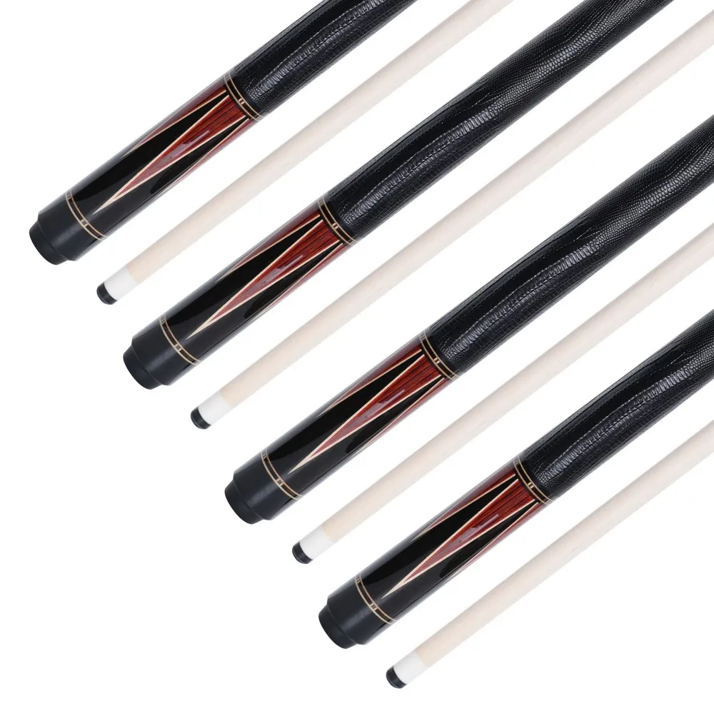 Cueelf Fashion Luxury Solid Wood Pool Cue Stick Inlay Design Cocobolo with Ebony Lizard Skin Grip Billiard Pool Cue