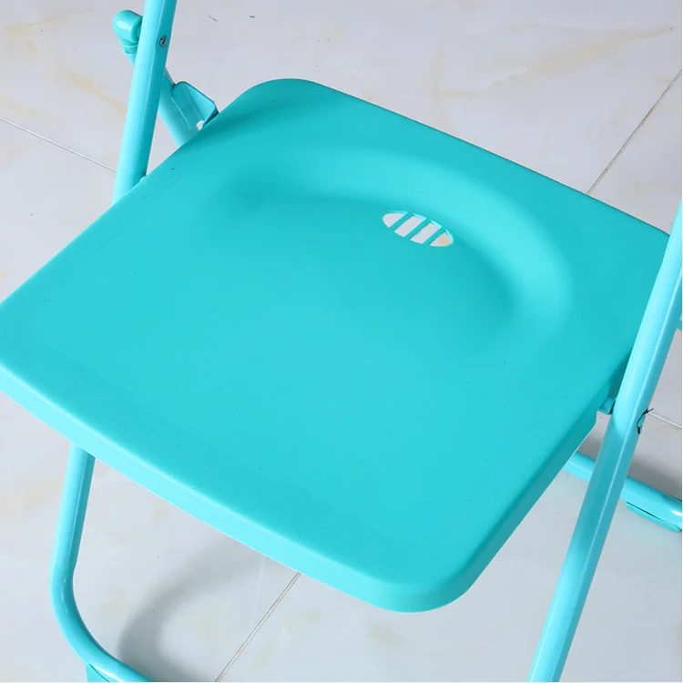 Складной простой бытовой пластиковый стул, портативный стул для конференц-тренировок со спинкой