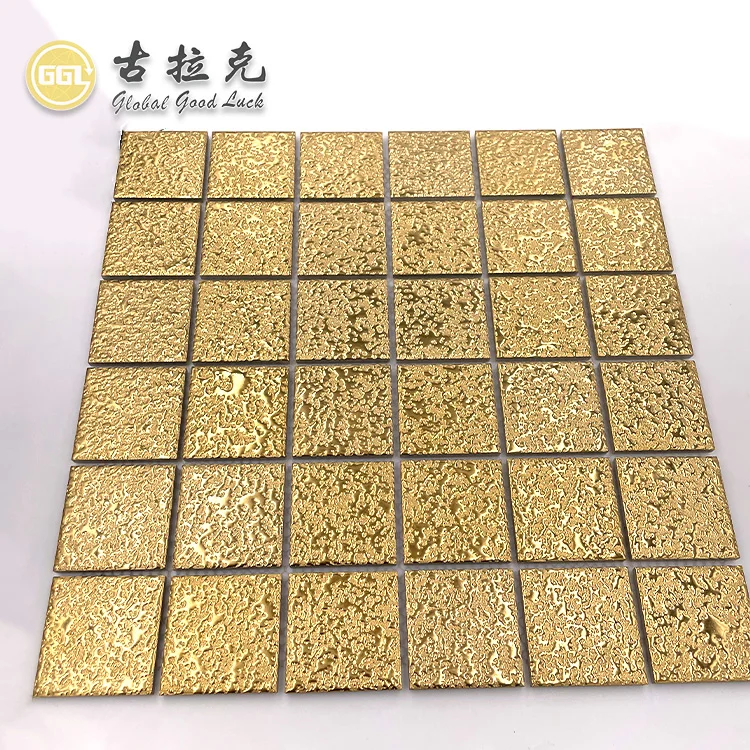 Hot Selling Luxury Gold Mosaic Wall Tile Backsplash Ceramic Mosaic Tile