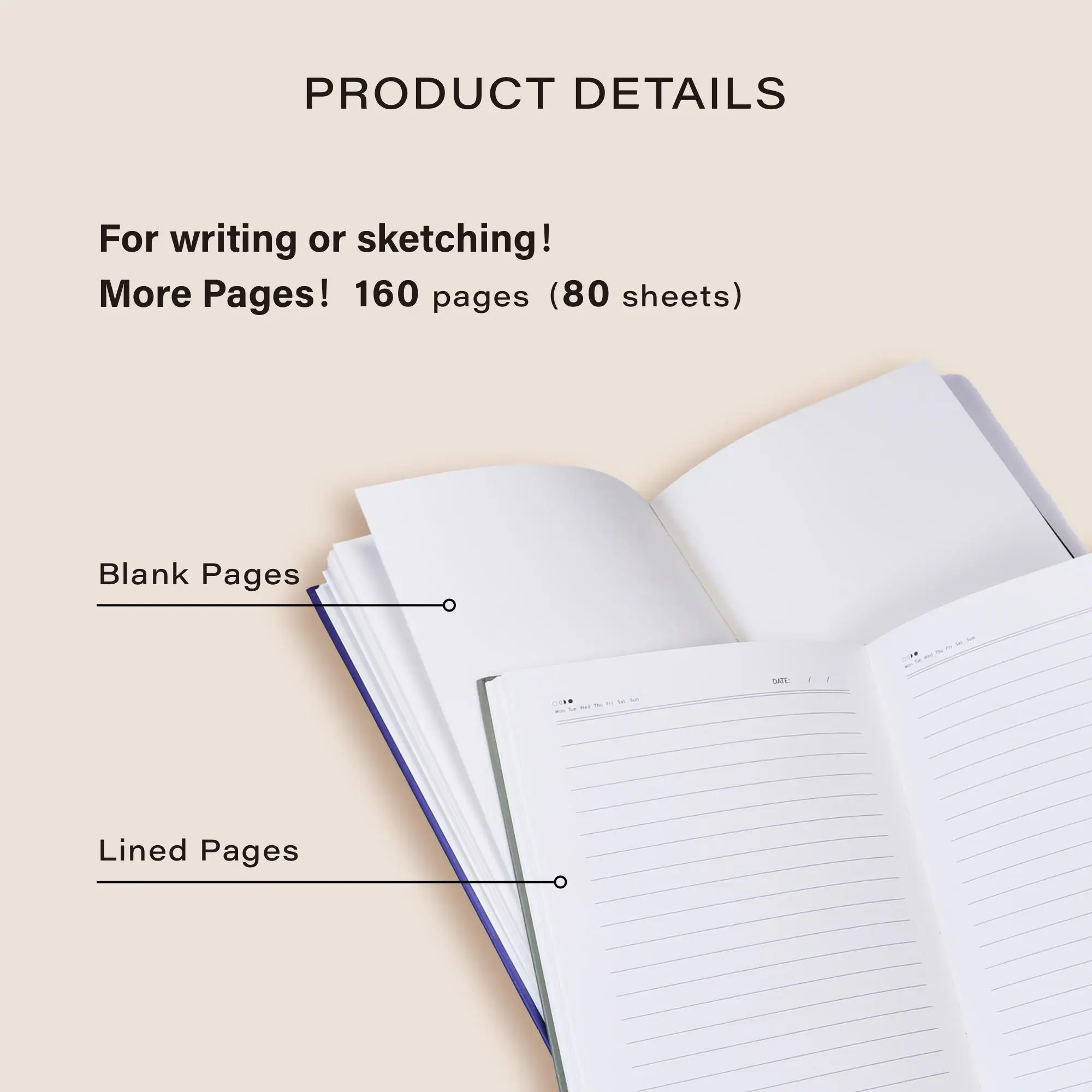 LABON Hard Cover Paper A5 Custom Binding Notebook Reading Diary Journals A5 Reading Log Custom Logo Gift for Book Lovers