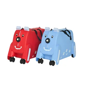 PP Material Children Ride on Suitcase High Quality Animal Style Kids Wheeled Luggage for School
