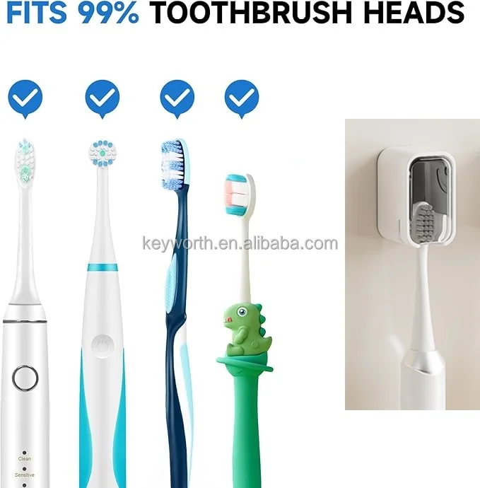 Toothbrush Holders for Bathrooms Wall Mounted with Cover Moisture-Proof and Dust-Proof Toothbrush Storage Organizer