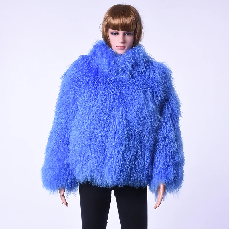 MWFur Woman Fur Coats Woman Winter Warm Fur Clothing For Ladies Fashion Mongolia Sheep Fur Coat Casual Collar