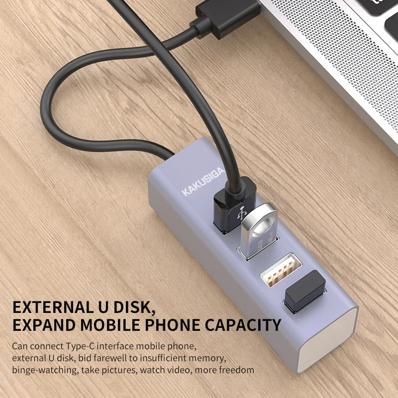 KAKUSIGA 4 Usb Hub Stable Data Transmission Network Cable Plug Adapter Hubs