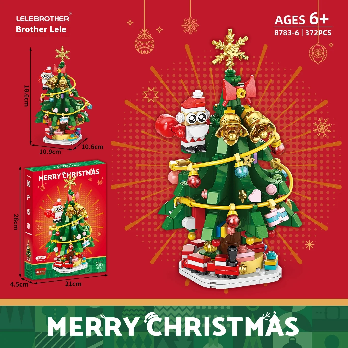 Wholesale Christmas Building Blocks Set Unisex Elderly Elk Train Sleigh Model Compatible Kids' Gift Blind Box Dropshipping