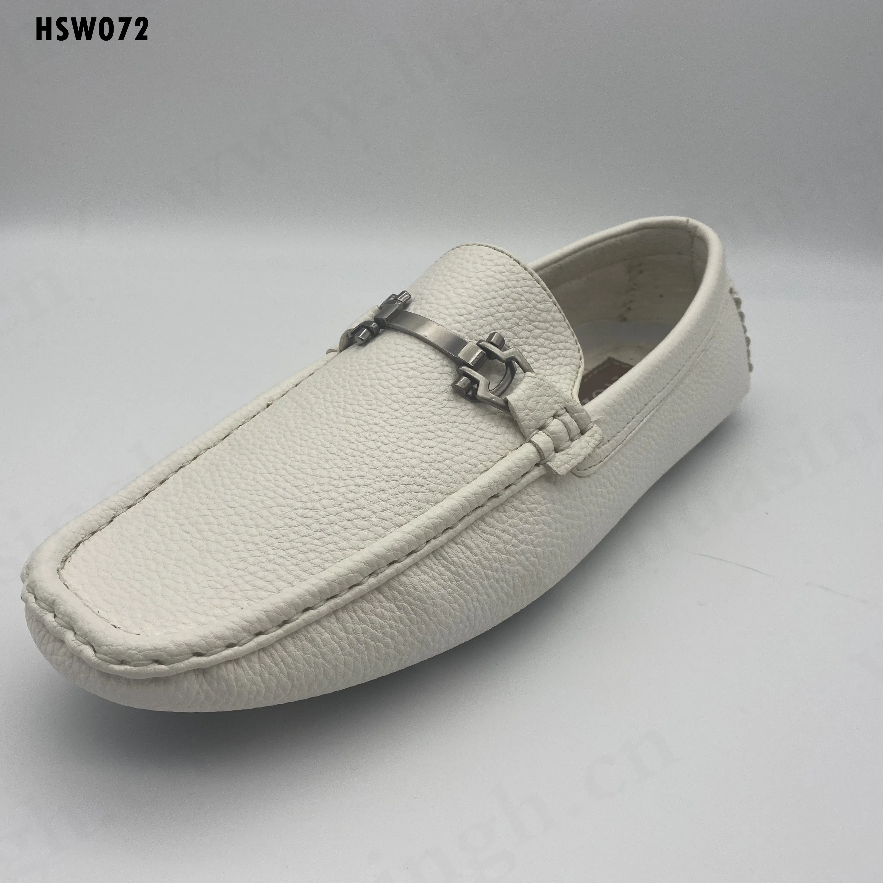LXG,top Level Market Popular Full Grain Leather White Moccasin Shoes Easy Wear Durable Rubber Outsole Penny Shoes HSW072