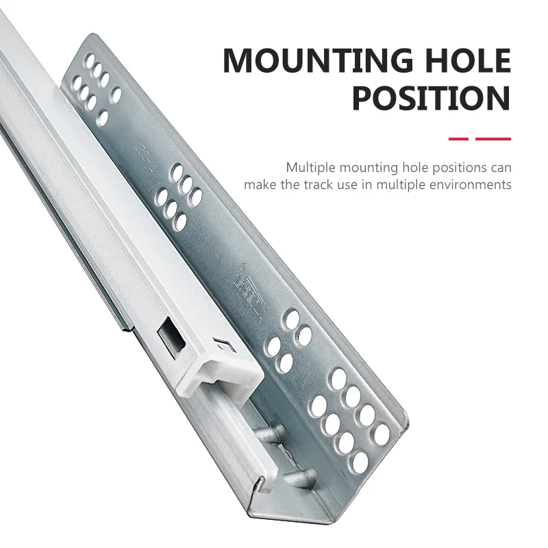 3 Fold Damper Concealed Telescopic Channel Rail Cabinet Drawer Slide Push to Open Auto-Open Drawer Slide Telescopic Channel
