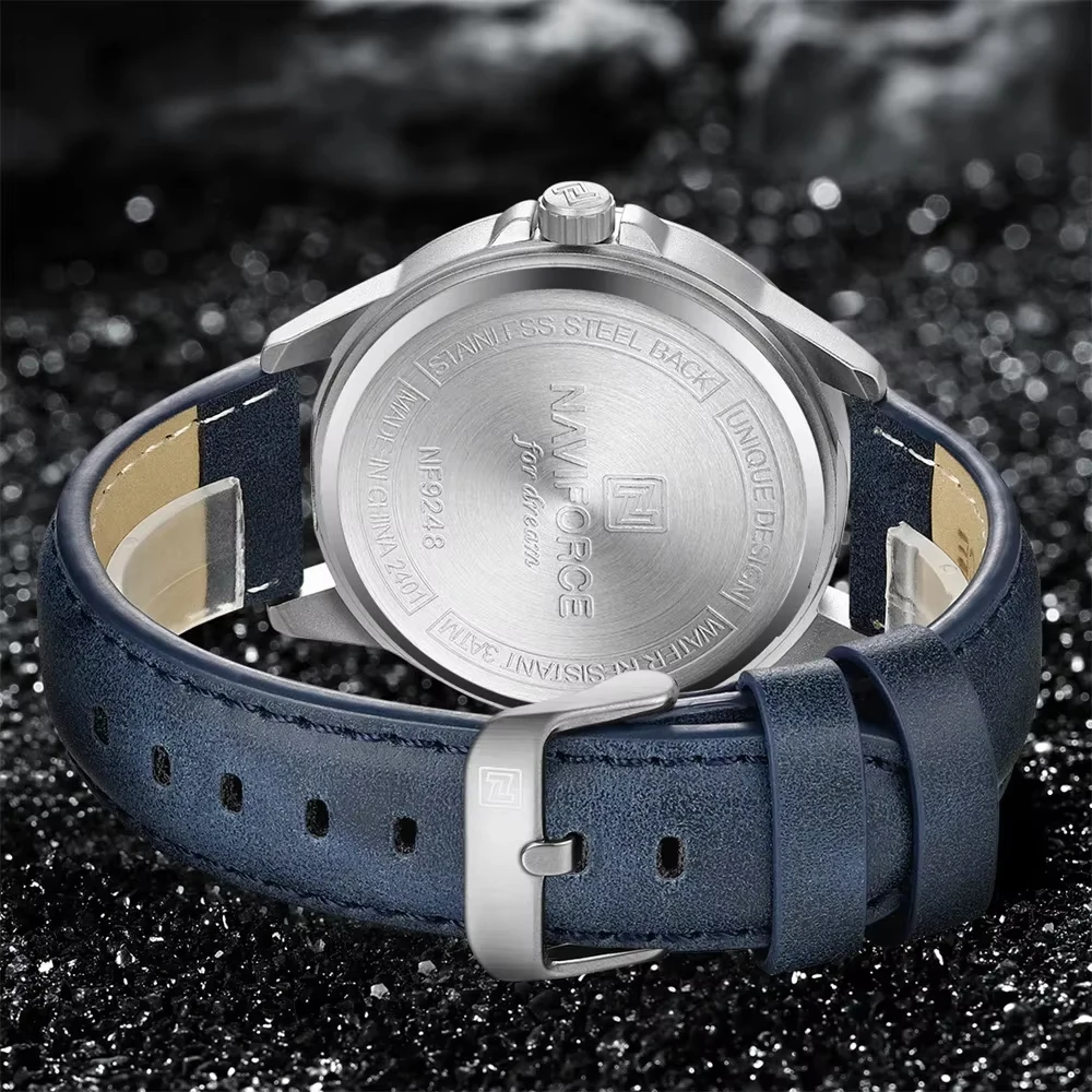 NAVIFORCE Men's Luxury Sport Leather Watch