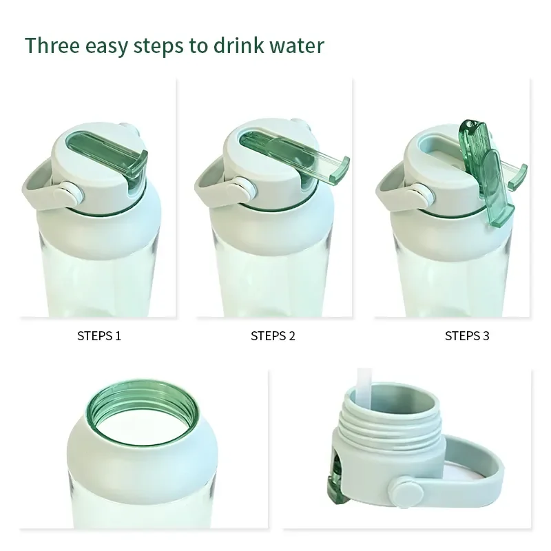 Plastic Drinking Bottle With Straw Drink Lid Plastic Drinking Bottle With Straw Drink Lid
