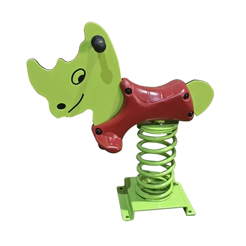 Funny Indoor/Outdoor Plastic Spring Riding Horse Amusement Park Facilities Children's PE Board Rocking Horse Toys