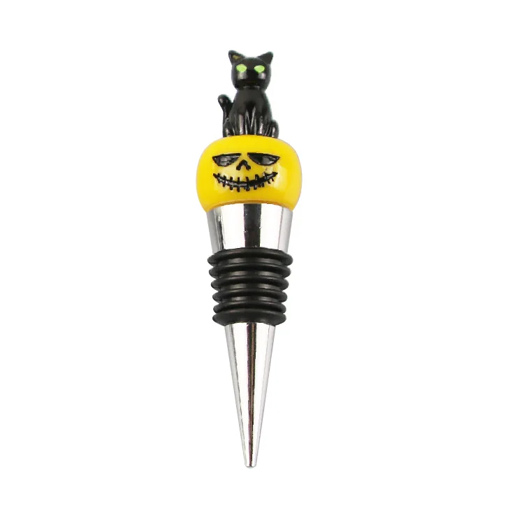 Happy Halloween Festival Wine Bottle Stoppers Gifts Creative Design Pumpkin Ghost Metal Wine Stopper_2