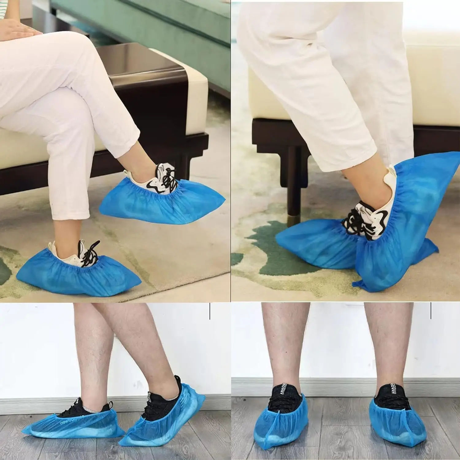 25 Pairs Of Blue Hygienic Boots And Shoe Covers Disposable Durable ...