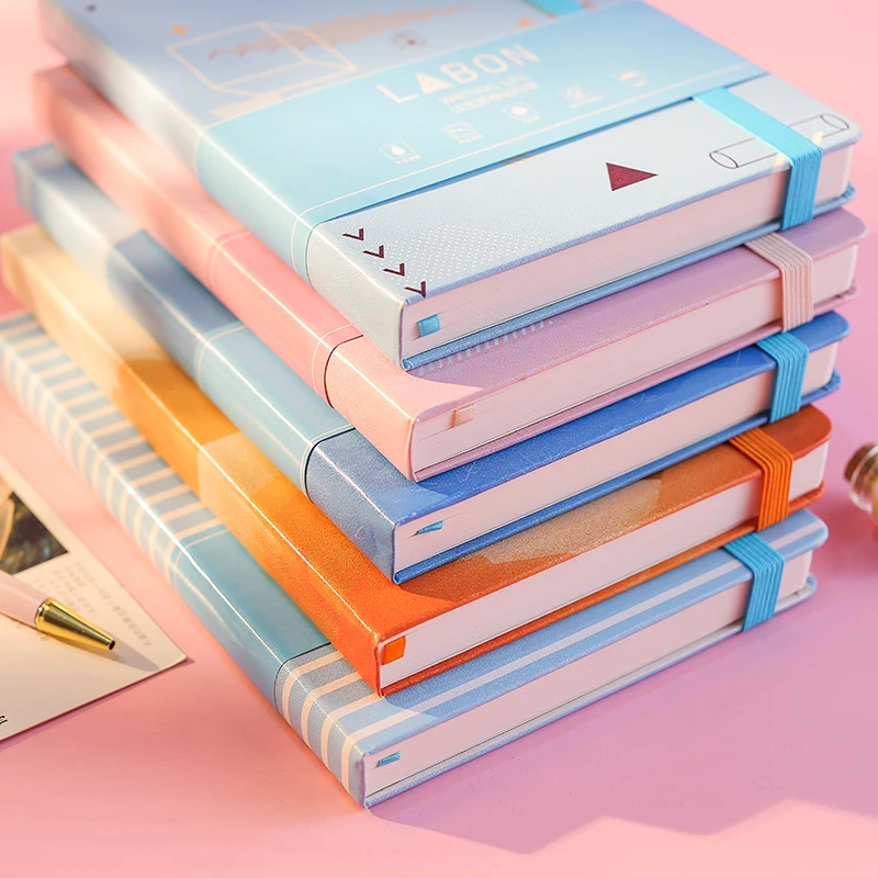 LABON New Arrivals Pink Custom Full Colors Four Seasons Theme Printing Leatherette Paper Cover A5 Dot Grid Notebook