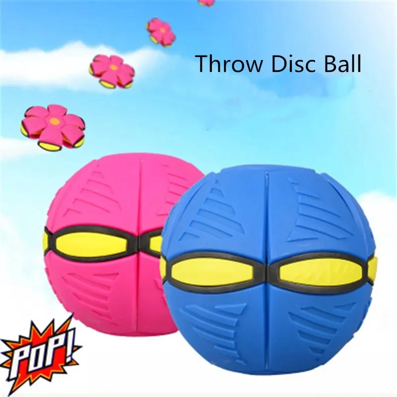 Flying UFO Flat Throw Disc Ball Without LED Light Magic Ball Toy For Kids Decompression Deformation Toys Gift