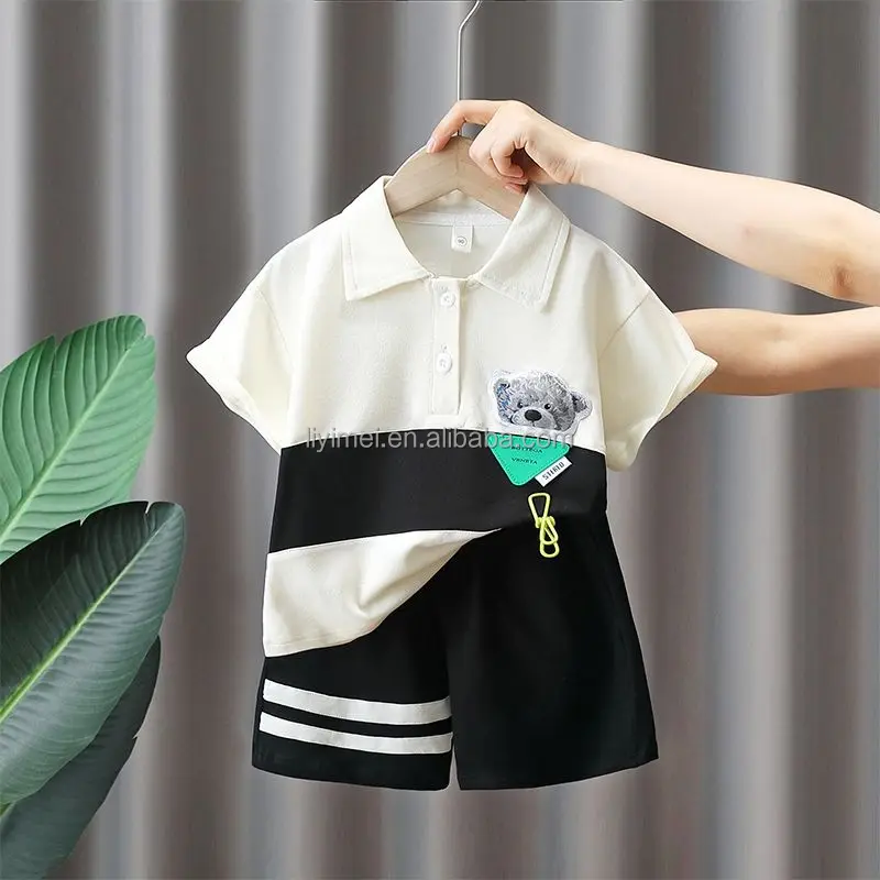 Custom Two Piece Pants Set Baby Boys Summer Kids Clothing Designers