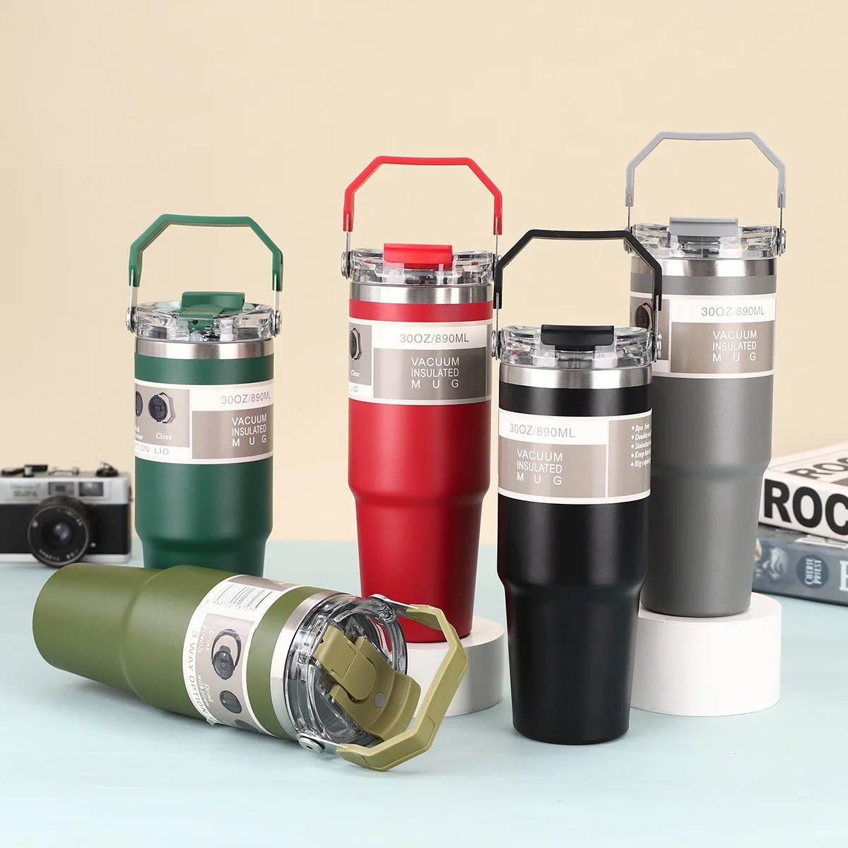Custom Logo 30oz Powder Coated Double Wall Vacuum 304 Stainless Steel ...