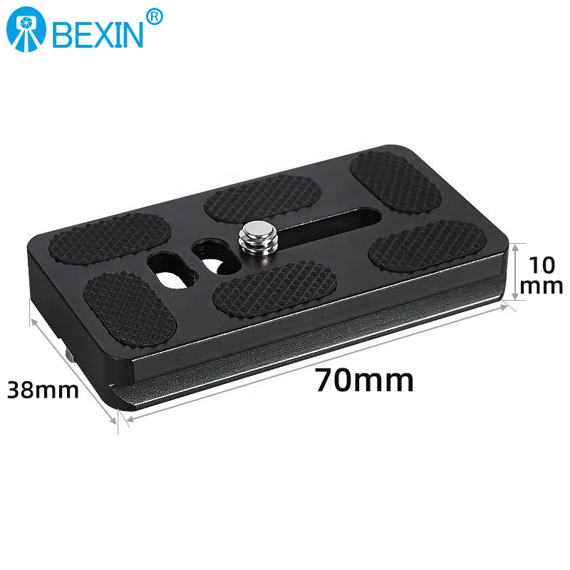 Plateau Rapide 70mm Pour Trépied Photo - Compatible Rotule Benro, Dégagement Rapide, Métal Noir Neuf