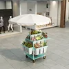 Light green with 18 flower pots and umbrellas