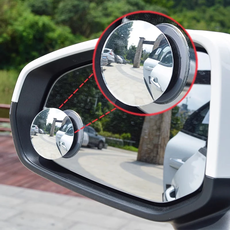 Car Rearview Auxiliary Round Mirror 360 Degree Adjustable Reversing