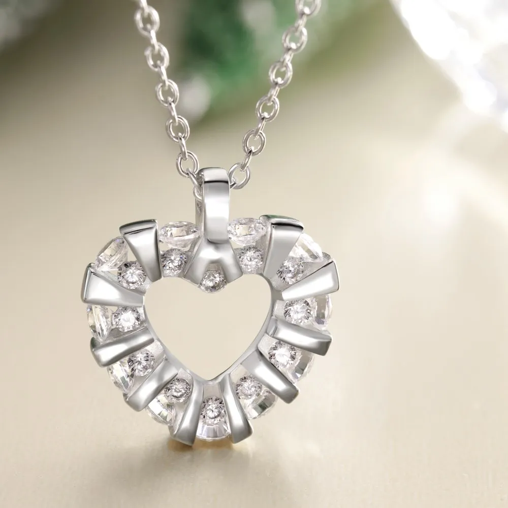 KAKODIY High Jewelry Rhodium 18K Gold Plated 925 Sterling Silver 5A Zirconia Love Pendant Necklace Christmas Gift detail 4