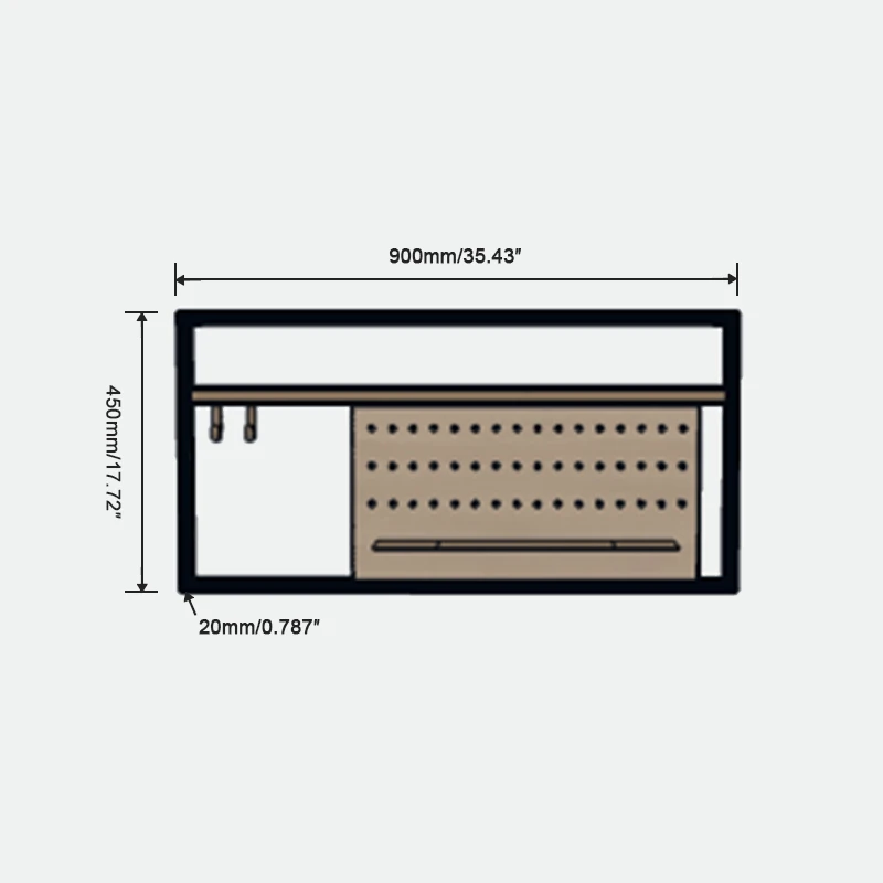 YOUPON Modern Anodized Aluminum Alloy Multi-Tier Rectangle Wall Mounted Storage Rack Durable Large Capacity Home Office