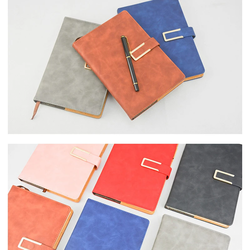 High end customized Pu soft cover student notebook with pen holder office supplier