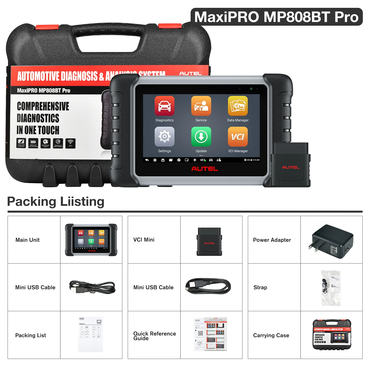 Autel MaxiPro MP808BT PRO 車両診断機 ECUコーディング MP808 MP808K 