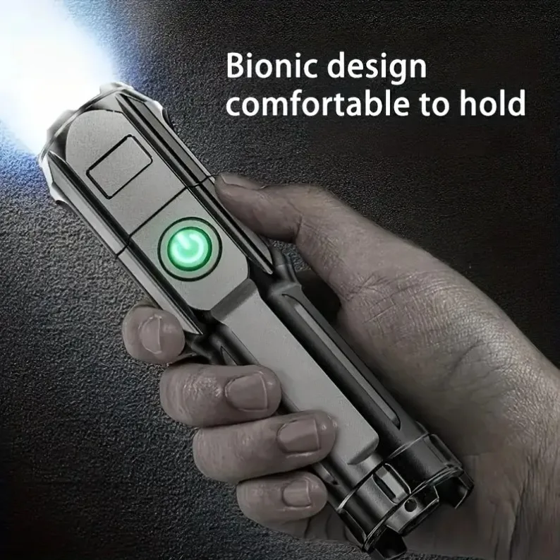 High Power USB Rechargeable LED Flashlight Waterproof Outdoor Tactical Hunting & Fishing Searchlight for Camping