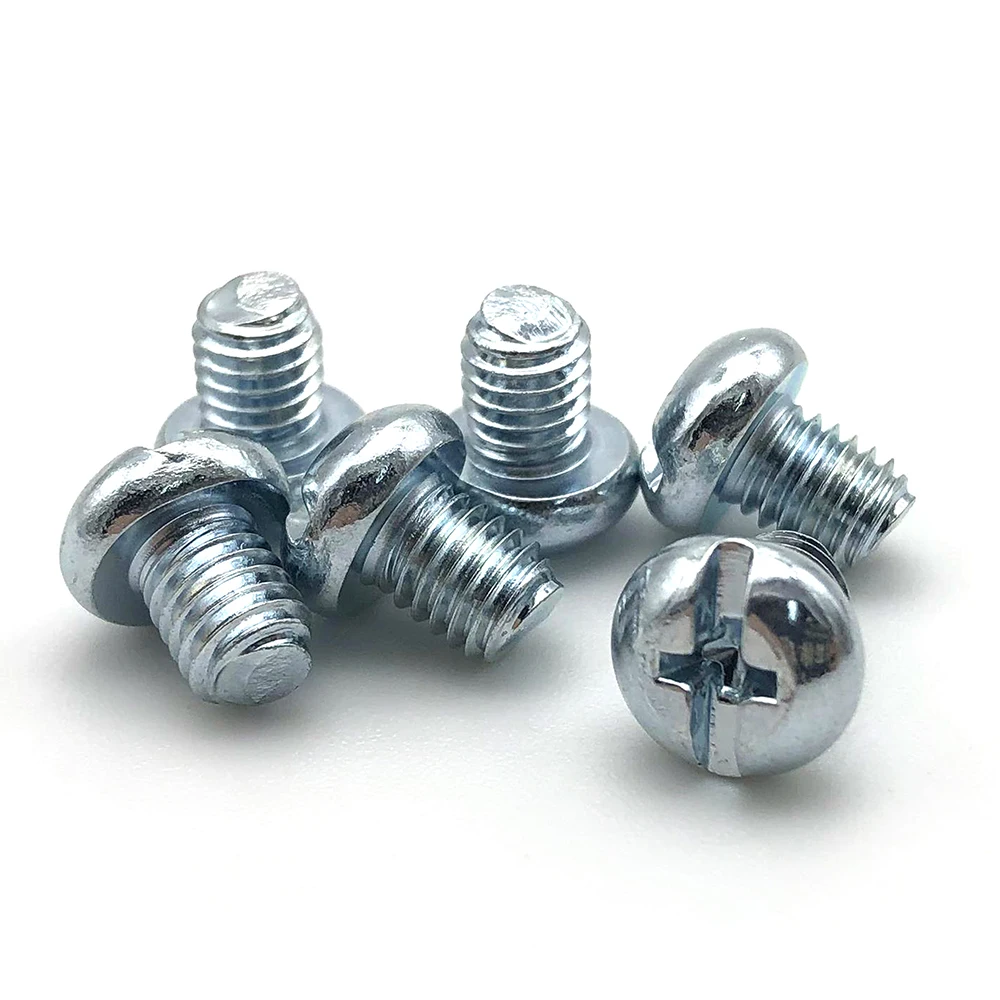 Parafusos de cabeça de panela M2 M3 M4 M5 M6 M7 M8 M10 parafuso de máquina de cabeça de panela de zinco azul