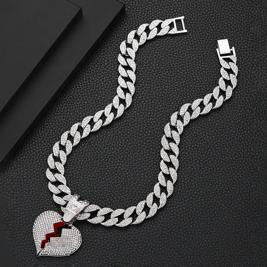 Hip Hop Heart-shaped Zircon Tennis Chain Rap Ornament main image 0