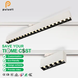 Modern 138mm*33mm COB Track Grille Light White/Black LED Ceiling Magnetic 360° Rotatable Aluminum for Indoor Home Mall Office