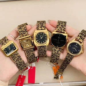2026 New Leopard Pattern Series Women's Watch Mesh Belt Fashion Trend Large Dial Elegant Style Ladies Wristwatch