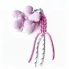 Fleur bicolore rose et blanche + cordon rose et blanc