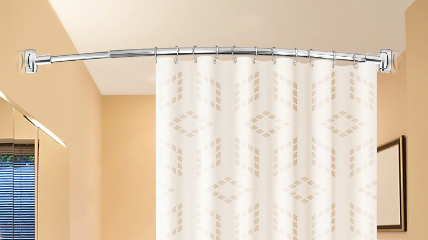 Wholesale Curved Shower Curtain Rod Poles Wall Mounted 4872