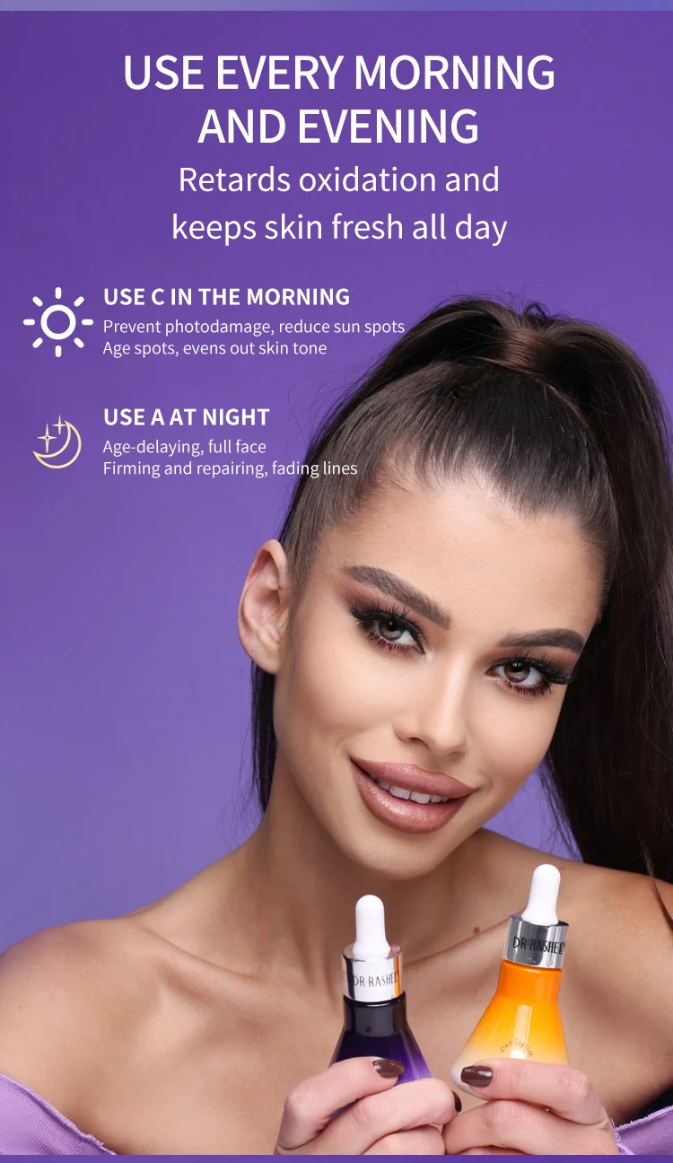 Dr Rashel Brightening Repairing Day And Night Use Retinol Vitamin C Serum Set For Face