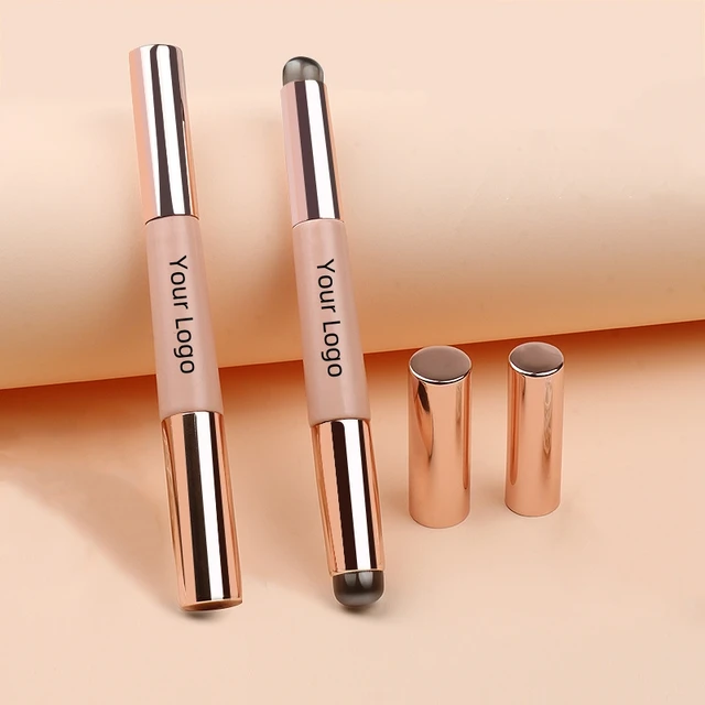 Double Sided Portable Makeup Brush with Cover,soft Silicone Muliti-function Nail Art DIY Smudge Lip Applicator Concealer Brush
